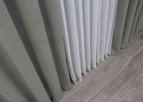 Шторная ткань микровелюр Petek цвет светло-серый 1477ш Киев