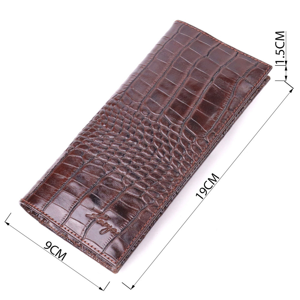 Цікавий вертикальний гаманець із натуральної фактурної шкіри KARYA 21434 Коричневий Київ - фото 3