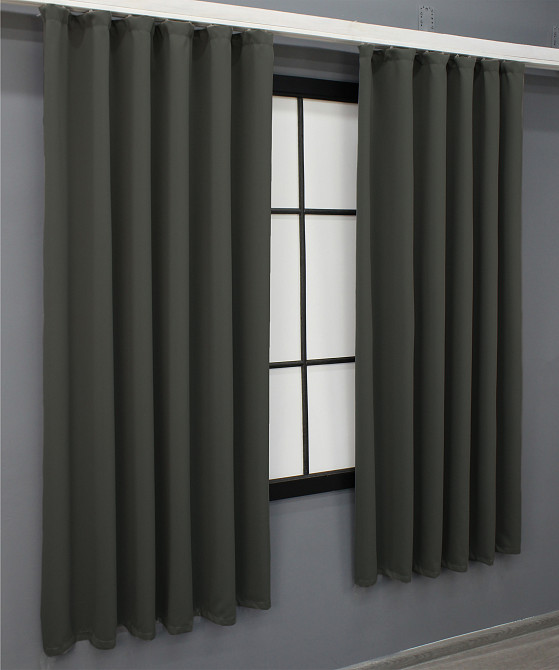 Комплект штор коротких VR-Textil Блекаут Midnight № 1400ш 140х170 см 2 шт Темно-сірий (35-0161) Київ - фото 4
