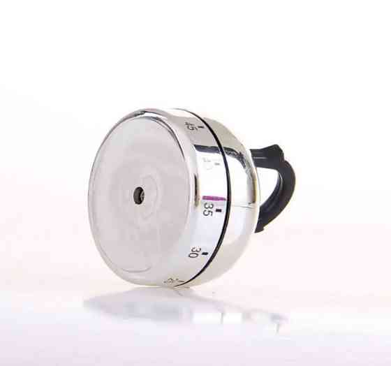 Таймер механічний для кухні "Чайник", таймер металевий, зворотній відлік, сріблястий, металевий, розмір 6,5*5,5 см Київ