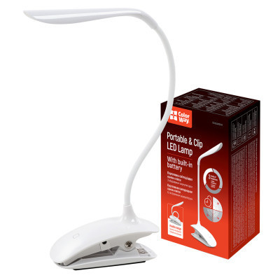 Настольная лампа ColorWay LED Flexible & Clip with built-in accumulator 500mAh (CW-DL04FCB-W) Винница - изображение 1