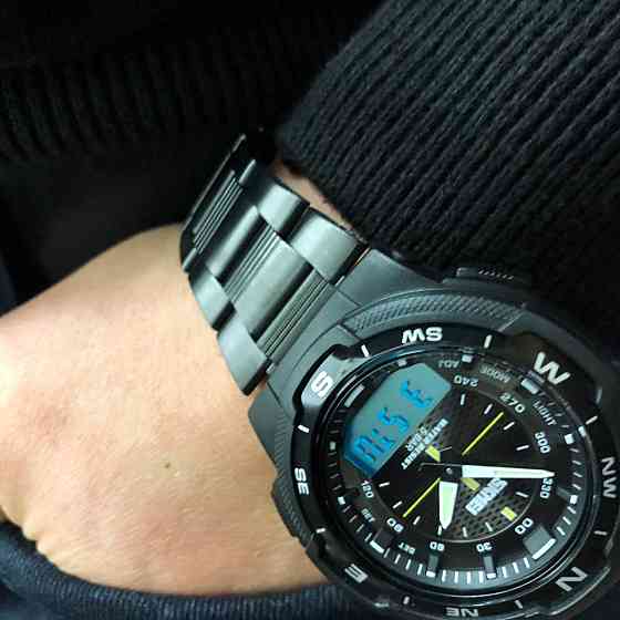 Чоловічий тактичний військовий годинник SKMEI 1370BKWT, Водонепроникний годинник, TR-286 Годинники спортивні Київ