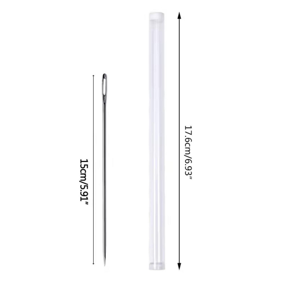 Голка з великим вушком 15 см для рукоділля та творчості, упаковка 20 штук у пластиковому тубусі Київ - фото 3