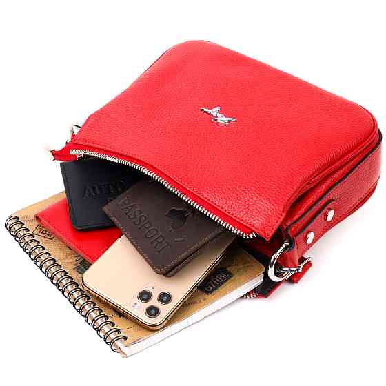 Яскрава сумка жіноча на плече KARYA 20845 шкіряна Червоний Київ