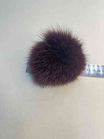 Помпони з натурального хутра песця на шапку 10-12см Бордовий Харків