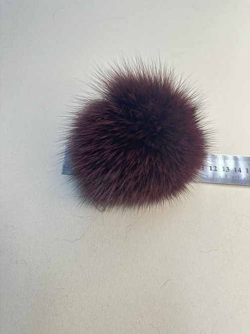 Помпони з натурального хутра песця на шапку 10-12см Бордовий Харків - фото 4