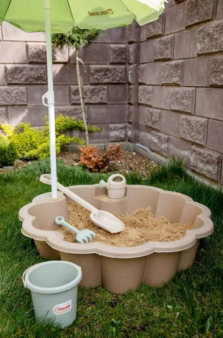 ЭКО НОВИНКА детская песочница бассейн в форме цветка с зонтиком DOLONI 01235/02eco Киев - изображение 6