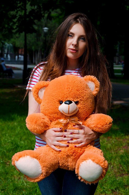 Плюшевий ведмедик М'яка іграшка Томии 65 см Карамельний Тернопіль - фото 1