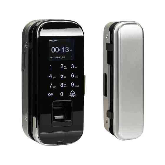 Замок біометричний автономний на скляні двері Trinix TRL-3302BG зі зчитувачем відбитків пальців і карт EM-Marine (65-00003) Київ
