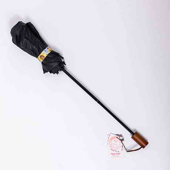 Зонт механический элегантный с принтом прочный надежный из полиэстера диаметр 100 см Жетлый HP-23-14Y Киев