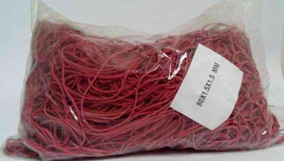 Резинка для фикзации денег №80 ( красная ) *1,5мм  1 кг 