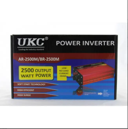 Інвертор UKC AR-2500W 12V–220V із плавним пуском і зарядкою АКБ 10A, перетворювач напруги Одеса