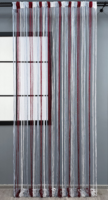 Штори-нитки "Кісея" з люрексом Бордовий з сірим і білим 300х300см 1 шт (61-083) Київ - фото 3