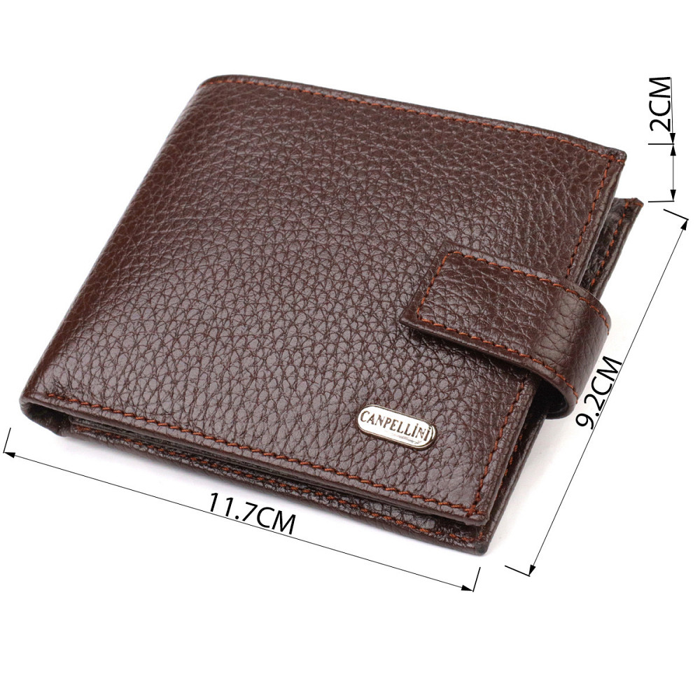 Красивый горизонтальный кошелек для мужчин из натуральной кожи флотар CANPELLINI 21891 Коричневый Киев - изображение 3