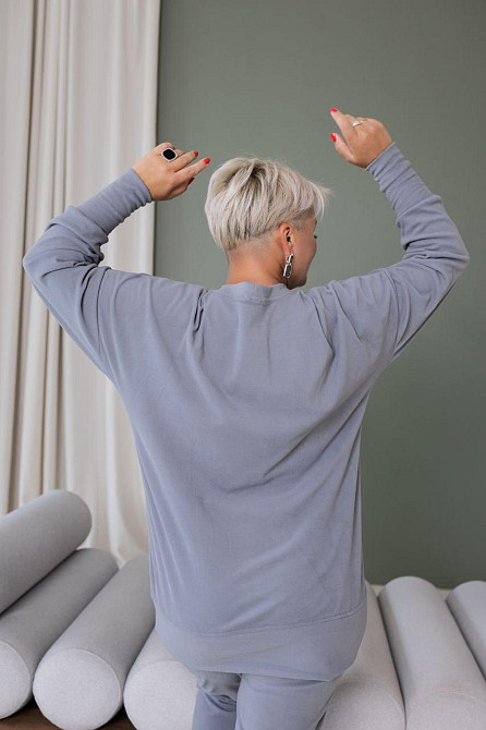 Женский теплый прогулочный костюм двойка батал пума плюш Графит, 48/52 Одесса - изображение 4