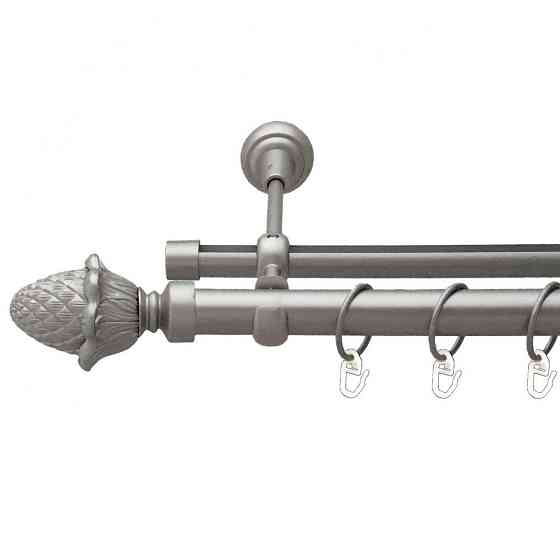 Карниз Orvit Цинара металевий дворядний опозитний гладка \ профільна труба кільце металеве Сатин 25\19 мм 300 см (6452777) Львів