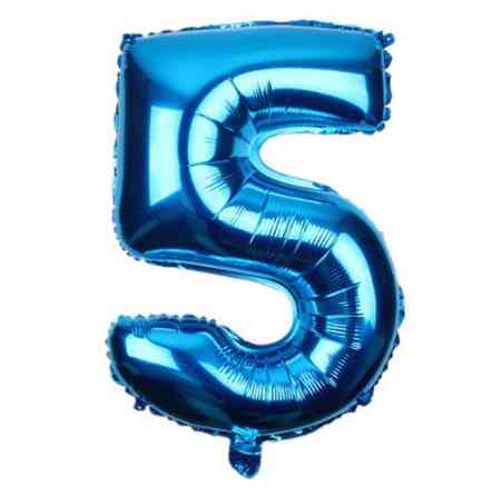 Кулька цифра 5 фольгована 32 дюйма блакитний Київ