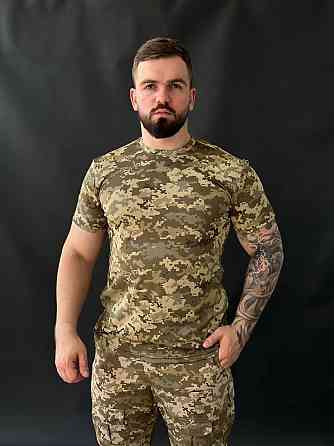 Футболка тактическая пиксель Coolmax, мужская военная футболка ЗСУ, летняя тактическая боевая футболка Львов