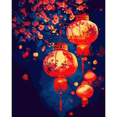 Картина по номерам Santi Японські ліхтарики, 40*50см, LED (955083) Вінниця