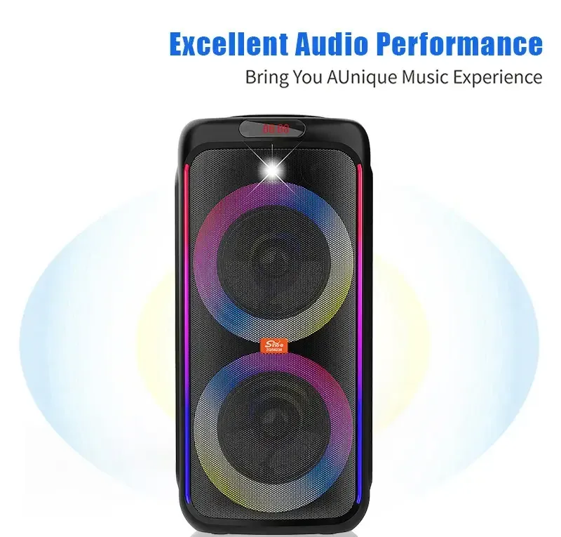 Портативная Bluetooth колонка ZQS6238 с микрофоном и пультом ДУ, USB/TF/FM, LED подсветка Одесса - изображение 2