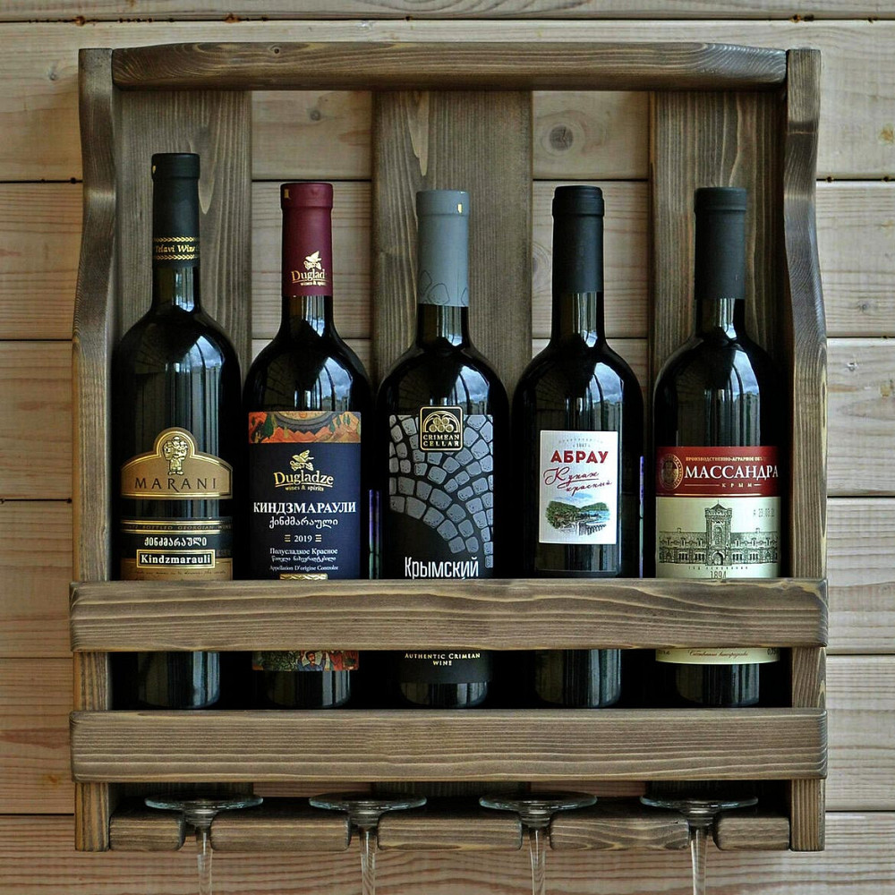 Настенная винная полка 