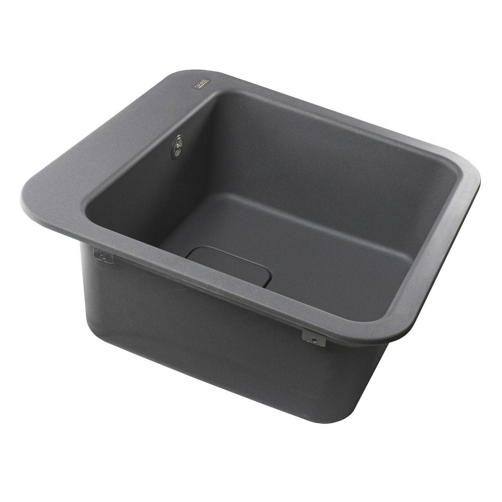 Гранітна мийка Globus Lux BARBORA сірий металік 510х510мм-А0003 (000008101) Київ - фото 6