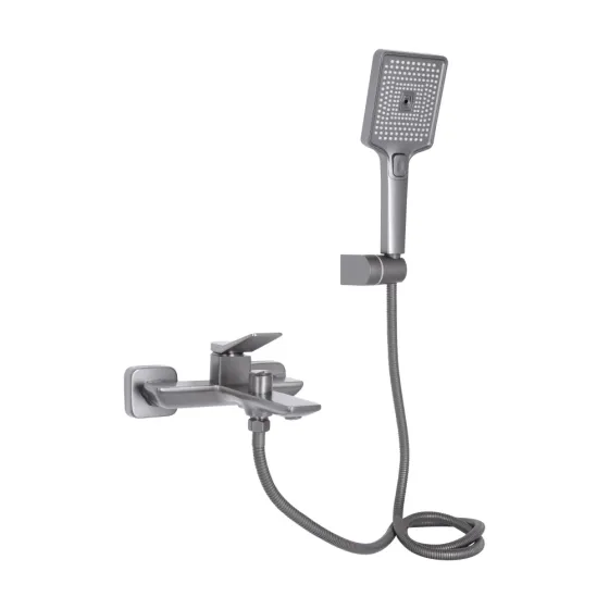 Змішувач для ванни Qtap Presto з душовим гарнітуром QTPRE259GRP45584 Graphite графіт Київ
