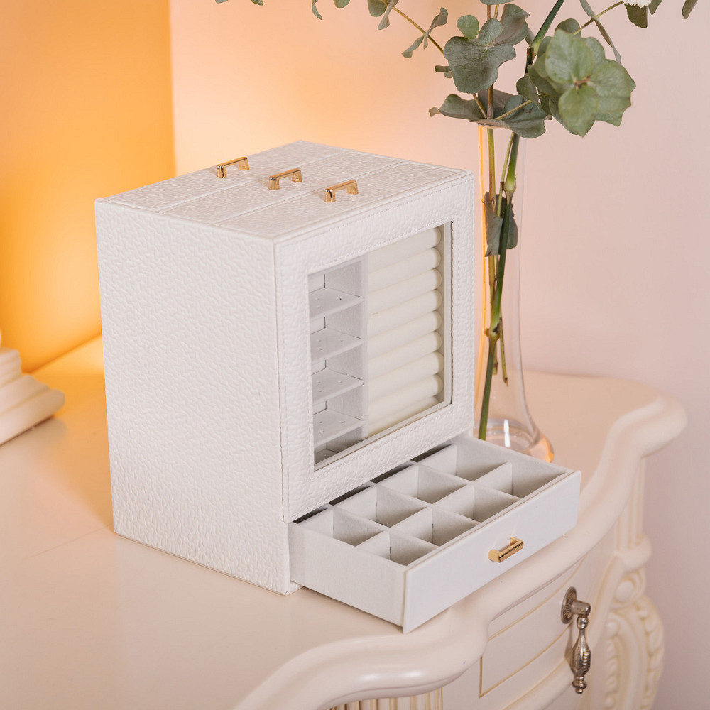 Yiwu Скринька для прикрас з еко шкіри 3 яруси органайзер для ювелірних виробів HP-5-16W Коломыя - изображение 9