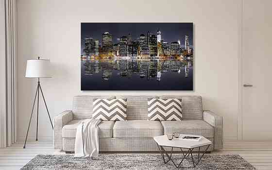 Картина холст в гостиную / спальню  Нічне місто      MLP_233 40x80 см Киев