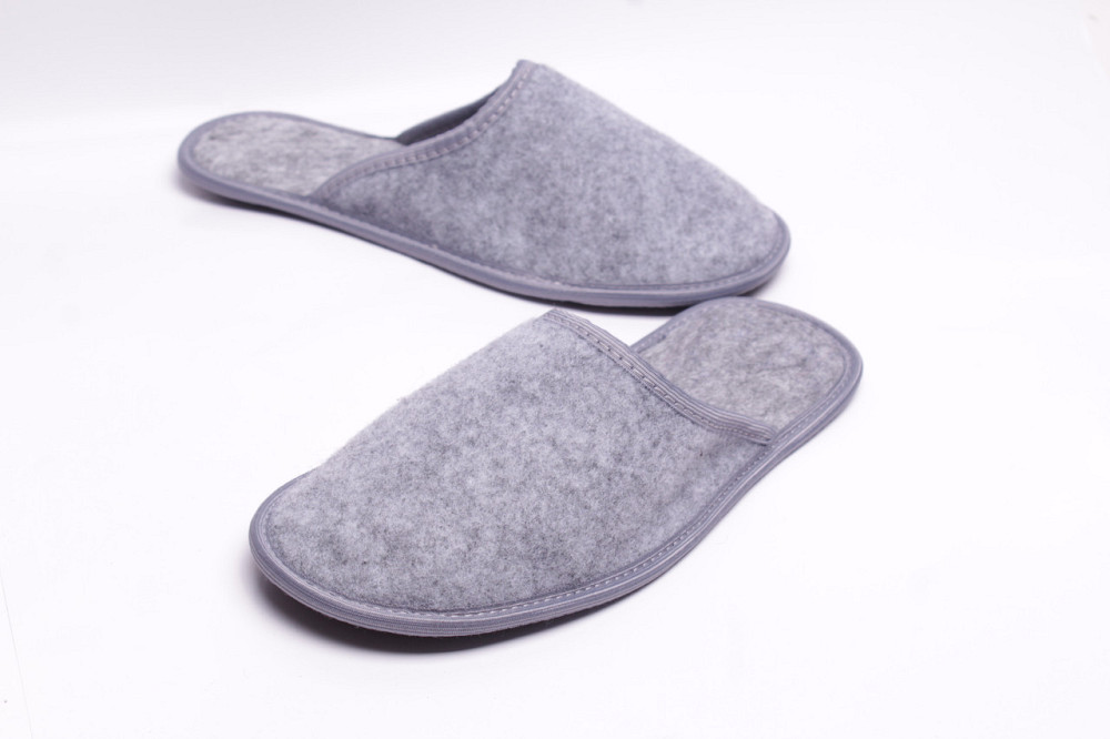 Хатні капці чоловічі для гостей із підошвою, сірі 41-45 розмір Одеса - фото 2