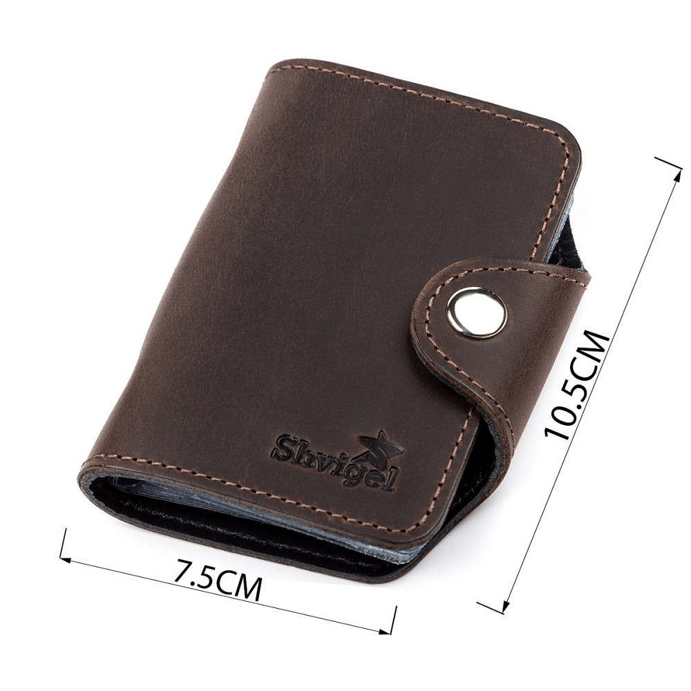 Визитница вертикальная Shvigel 13908 кожаная Коричневая Киев - изображение 3