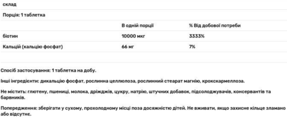 Биотин  Natrol Biotin Natrol 10000 мкг 100 таб Киев