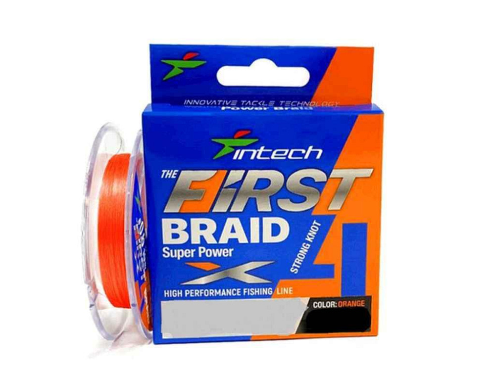 Шнур 0,165мм 6,81кг 100м #1.0 First Braid X4 Orange ТМ INTECH Киев - изображение 1