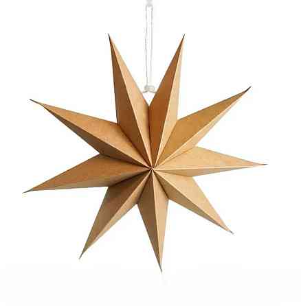 Звезда из бумаги объемная матовая 30 см бежевый Киев