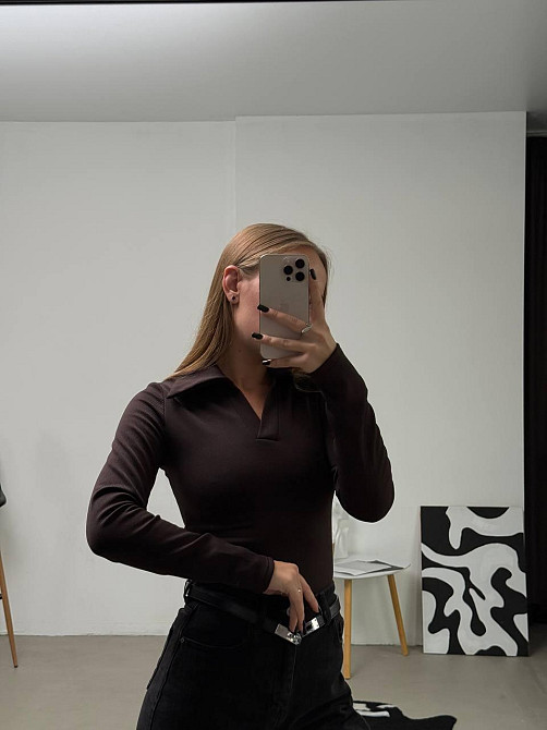 Женский базовый теплый гольф Рубчик на флисе с начесом Шоколад, 40/42 Одесса - изображение 3