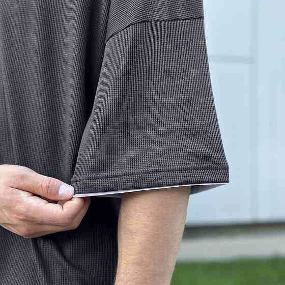 Мужской летний комплект шорты и футболка антрацит свободного кроя Pobedov Jack Киев