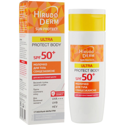 Засіб від засмаги Біокон Hirudo Derm Sun Protect Ultra Protect Body Сонцезахисне молочко для тіла SPF 50+ 150 мл (4820160038554) Вінниця - фото 1