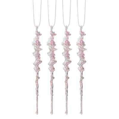 Елочная игрушка Novogod`ko Сосульки 15 cм 4 шт Пластик (974882) Винница