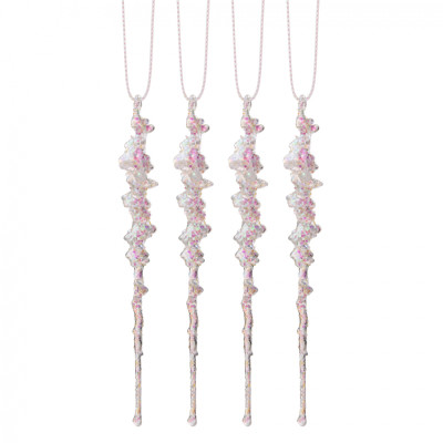 Елочная игрушка Novogod`ko Сосульки 15 cм 4 шт Пластик (974882) Винница - изображение 1