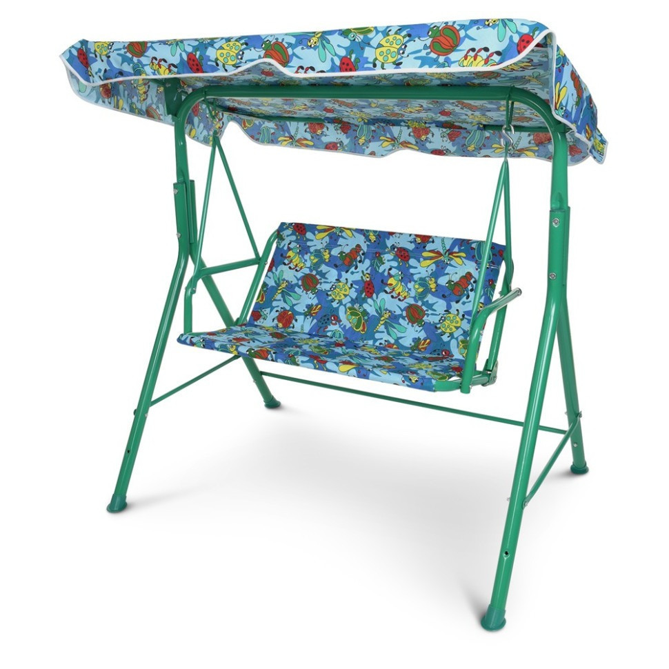 Качели садовые M 4019-4 металл, крыша, синий Винница - изображение 1