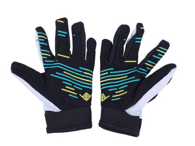 Мотоперчатки ZS04 (черный с желтым, голубым, детские, size S) Мукачево - изображение 2