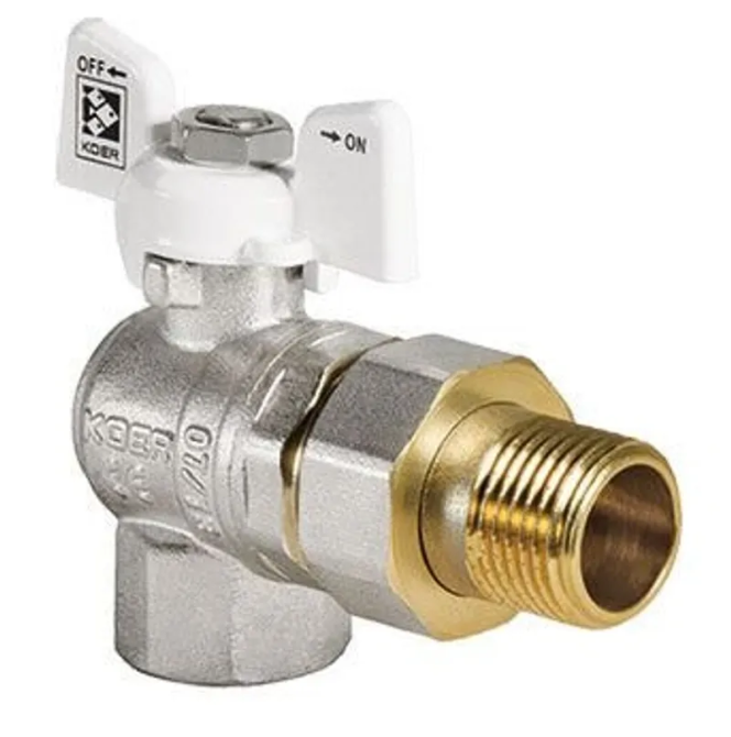 Кран з американкою кутовий Koer KR.228.W - 1" White (KR5105)   ( 24775 ) Харків - фото 1