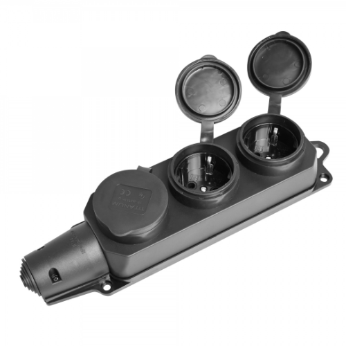 Колодка подовжувача із заземленням 3 розетки чорна Standard Titanum Житомир