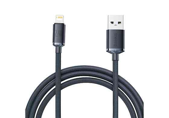 Кабель Baseus Crystal Shine Series Fast Charging Data Cable USB to iP 2.4A 2m Black Киев