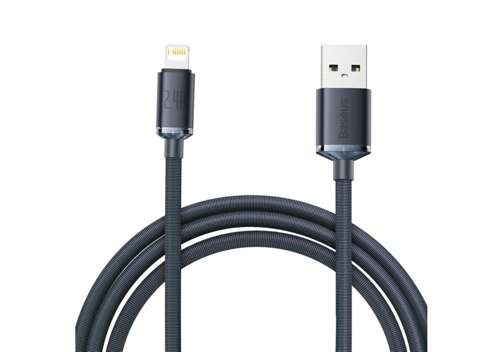 Кабель Baseus Crystal Shine Series Fast Charging Data Cable USB to iP 2.4A 2m Black Киев - изображение 5