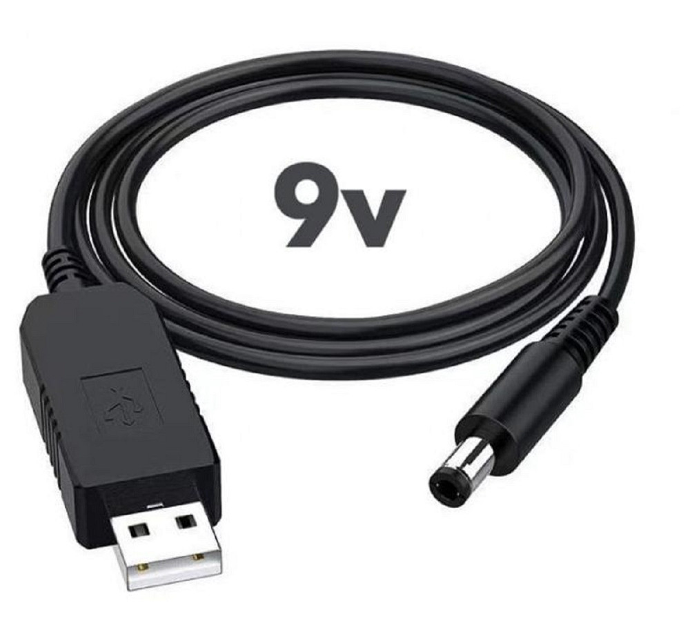 Кабель с преобразователем напряжения 5V - 9V 1А USB-5.5 для питания роутера от павербанка 1 м Киев - изображение 1