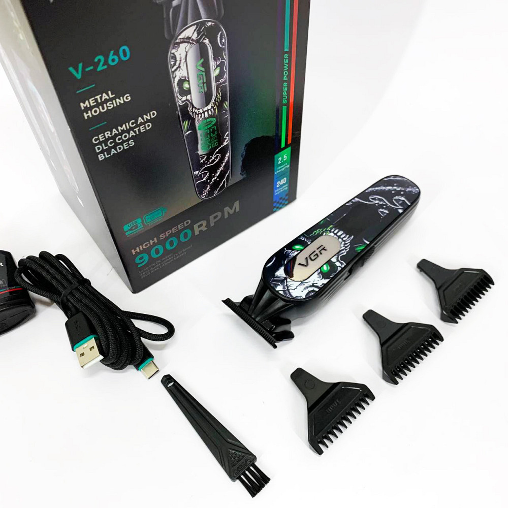 Малошумна машинка для стрижки волосся VGR V-260, Машинка для стрижки волосся професійна RL-24 Львів - фото 4