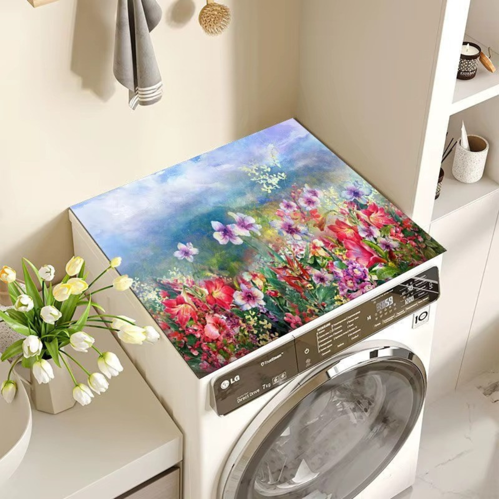 Килимок на пральну машину захисний для побутової техніки абсорбуючий, гумовий, 60х60 см "Квіткове поле" Кам'янець-Подільський - фото 1