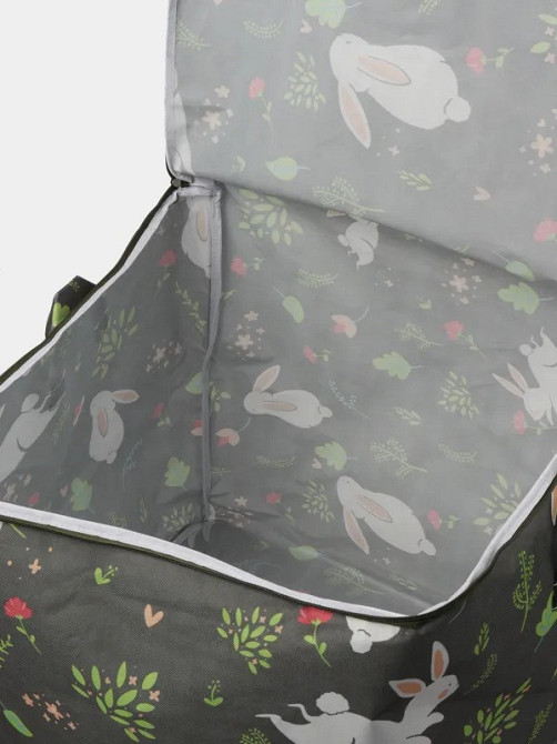 Мешок для белья в ванную комнату, спальню или детскую, корзина для вещей с принтом Зайки 50х47х36 Каменец-Подольский - изображение 2