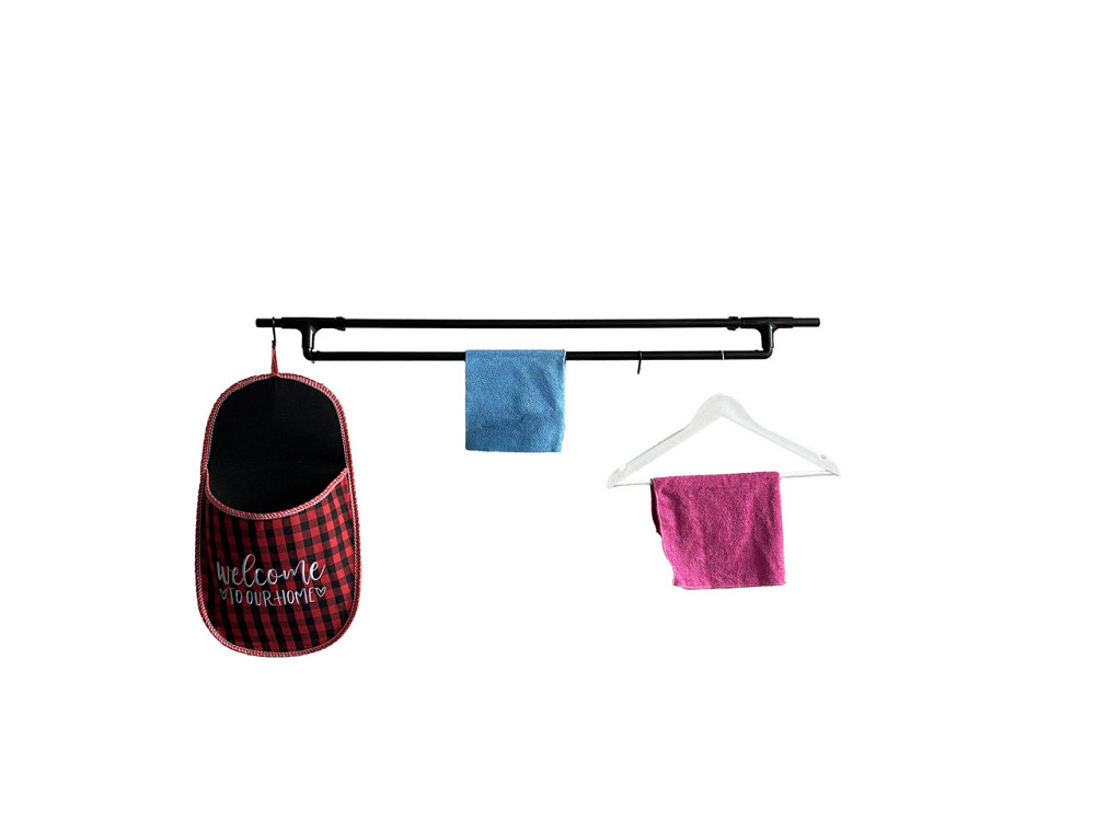 Подвійний рейлінг на стіну Slider B - дизайнерський, легкознімний, чорний для кухні, офісу, ванни D= Борисполь - изображение 1